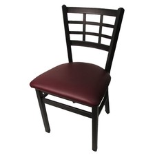 Oak Street Mfg SL2163WINE Windowpane Chair w/Wine Vinyl Seat