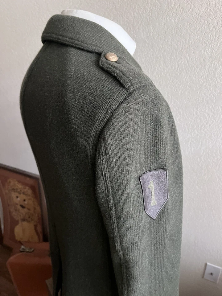 NUEVO CON ETIQUETAS Abrigo Lardini Talla 50 EU 40 EE. UU. Militar Retro de los años 40 Lana Doble Pecho Foto 4 de 4