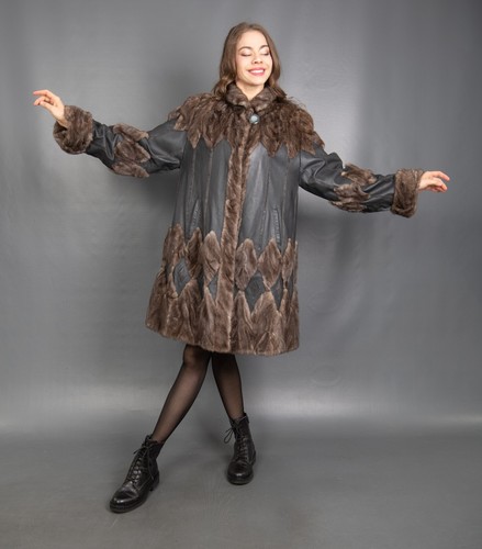 15520 GORGEOUS REAL MINK COAT LUXURY FUR JACKET PELZ BEAUTIFUL LOOK SIZE M - Picture 6 of 16