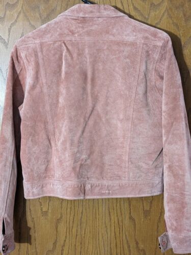 brandon thomas women's suede jacket pinkish orange size small - Picture 3 of 5