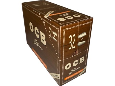 OCB Unbleached Virgin Slim Paper + Tips 32 Blättchen + 32 Tips