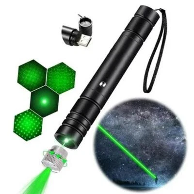 Laser-Pointer Pen Cat Dog Pet Play Toy Beam USB Rechargeable Green/ D5H8 .
