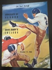 1948 vintage college football program University of Nevada vs St. Mary’s