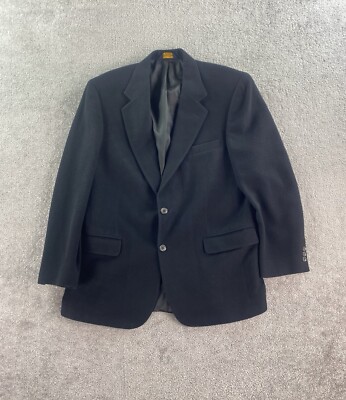 Brooks Brothers Suit Jacket 41 R Black Camel Hair Luxury Designer Premium Blazer