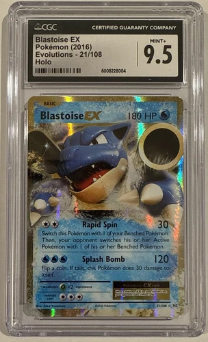 CGC 9.5 MINT+ Blastoise EX Evolutions 2016 Pokémon XY #21/108