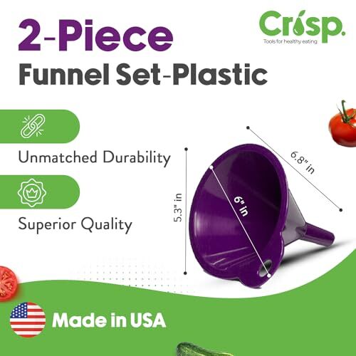 2-Piece Funnel Set - All Purpose Funnels for Kitchen Use Filling Bottles - - Picture 6 of 7
