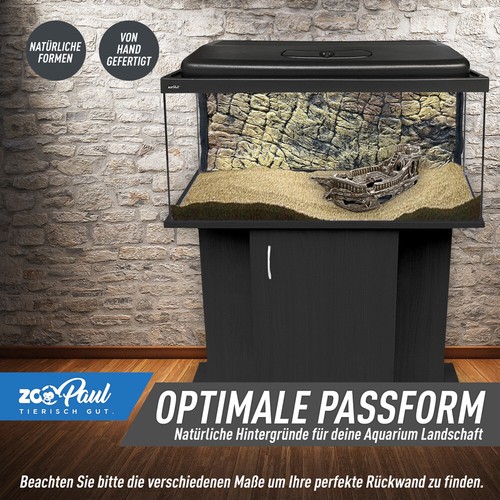 🐠 Aquarium Rückwand 3D 120x50cm ZooPaul Terrarium Hintergrund Stein Struktur - Bild 6 von 9
