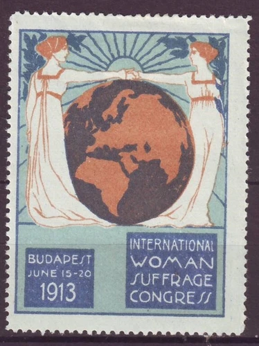 u1380/ England UK Poster Stamp Label # Women Suffrage Congress Budapest 1913