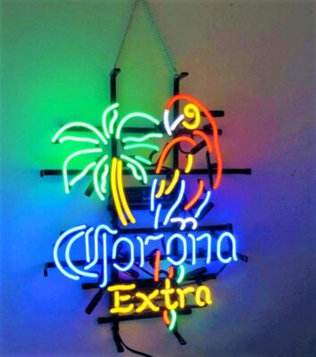US STOCK Corona Extra Beer Parrot Palm Tree 24''x20'' Neon Light Sign Lamp Martini