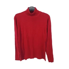 Herman Geist Sweater Womens Small Vintage Silk Pullover Turtleneck Knit Stretch