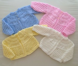 hand knitted baby matinee jackets