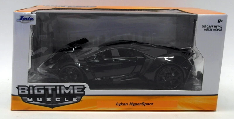 Jada Bigtime Muscle 1/24 Scale Diecast - 98074 Lykan HyperSport Gloss Black - Imagen 3 de 3