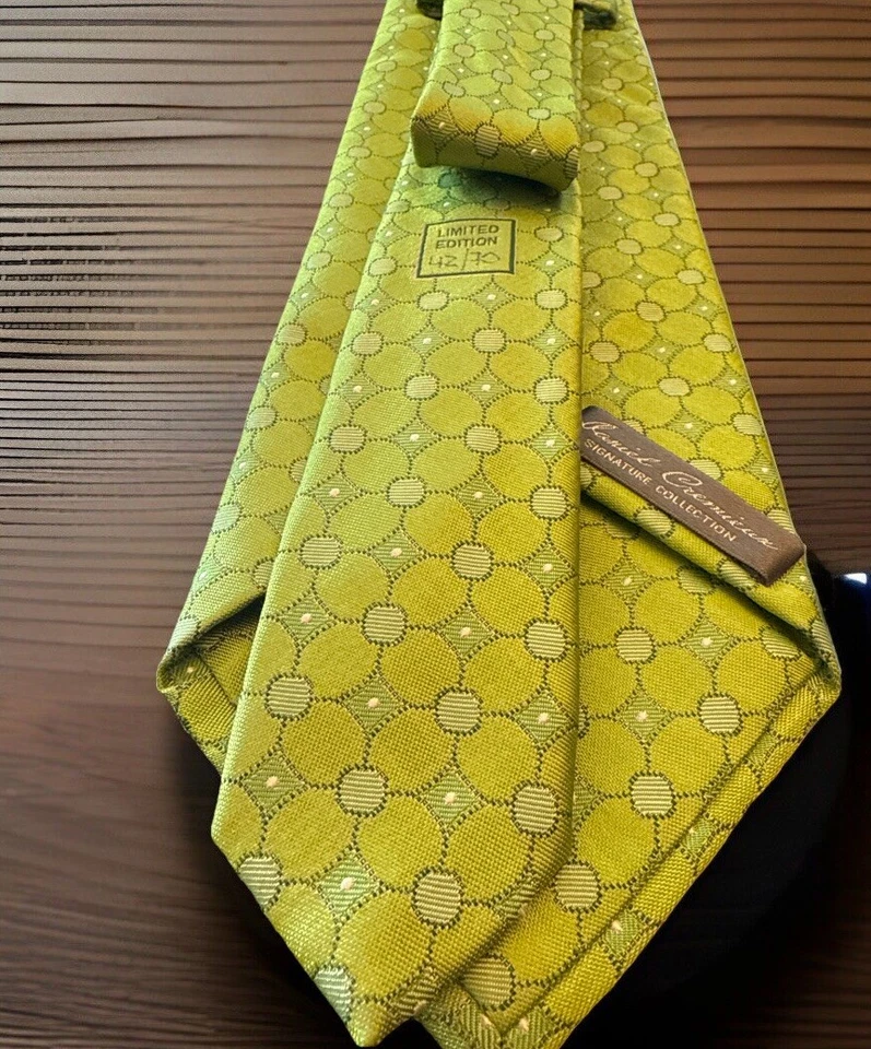 CORBATA COLECCIÓN FIRMA DANIEL CREMIEUX EDICIÓN LIMITADA 42/70 100% SEDA VERDE Foto 2 de 4