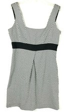 Zara Basic Women's Black & White Square Neck Mini Dress size L Empire Waist 07K