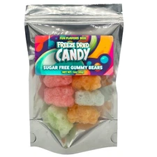 Freeze Dried Candy Sugar Free Gummy Bears Variety Pack Crunch Treats, 1 oz