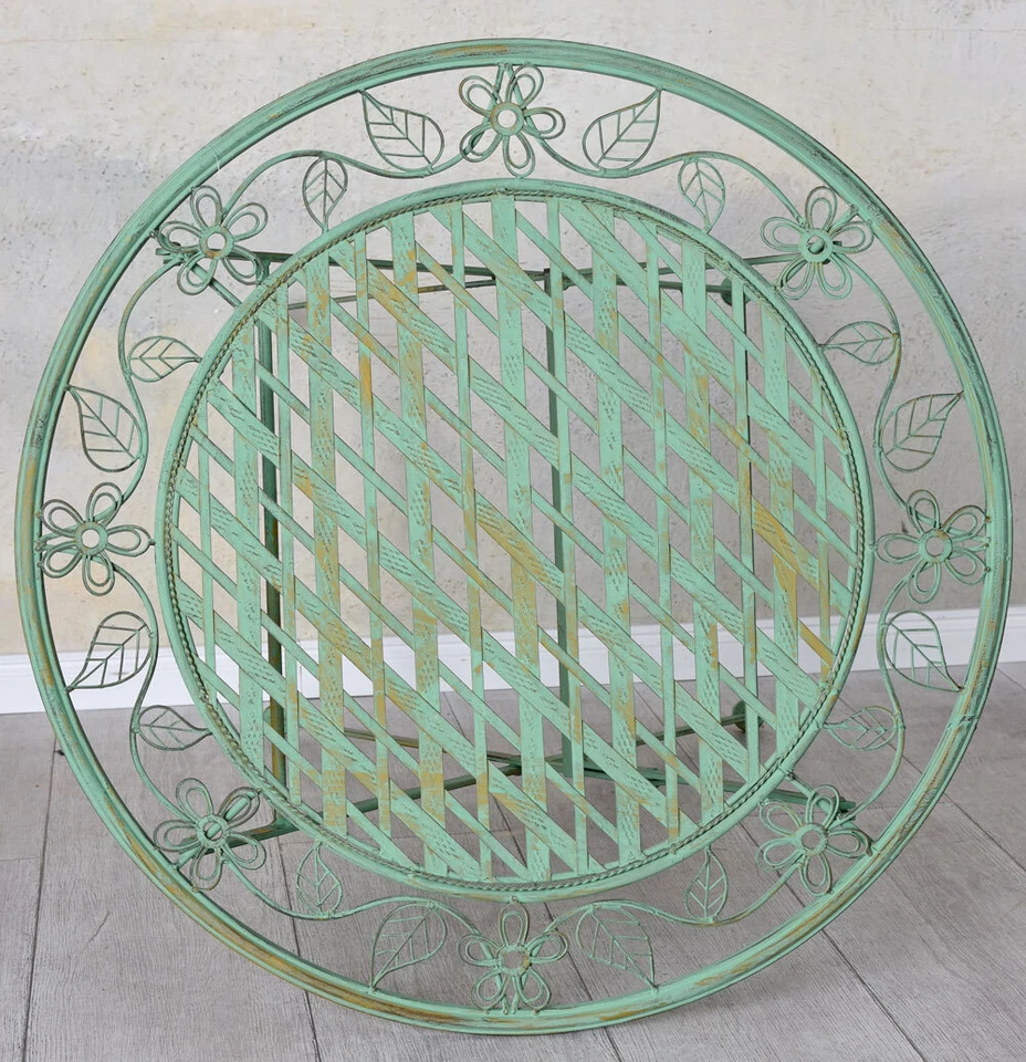 Gartentisch Landhausstil Metall Tisch Antik Eisentisch Klapptisch Balkontisch - Bild 4 von 4