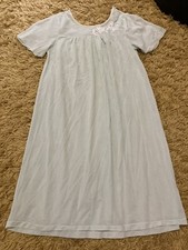 Vintage Baby Blue Nightgown Shift Sheer Nylon Silky Size Med Can Fit Xs/small