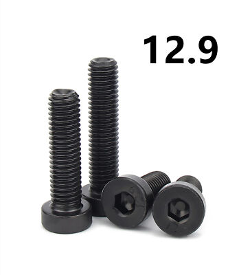 Black 12.9 Steel Hexagon Socket Head Cap Screws With Low Head M5 M6 M8 M10 M12