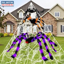 LARGE Spider Halloween Decoration Haunted House Prop Outdoor Scary Party Decor