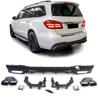 Sport Heckdiffusor Set mit Endrohre Schwarz für Mercedes GLS X166 15-19