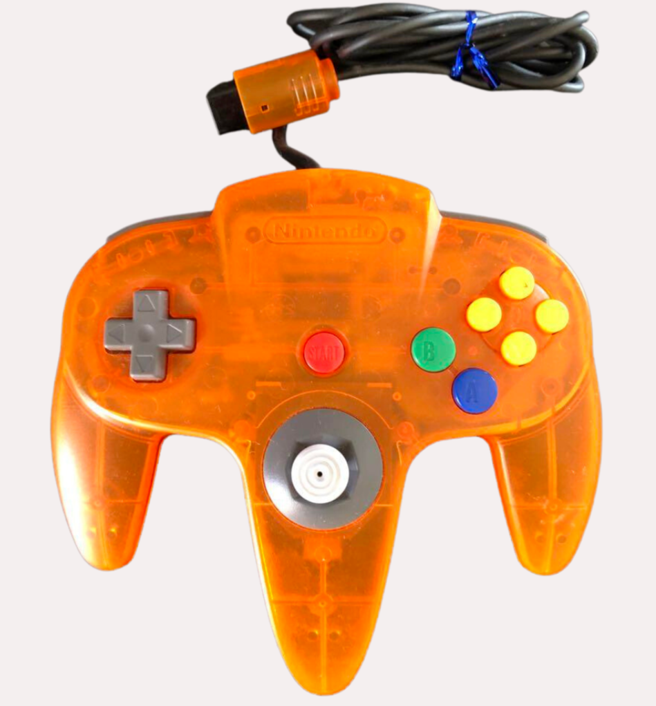Nintendo 64 N64 Wired Controller CLEAR ORANGE Official OEM Japan