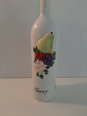 BELLA CASA BY GANZ 3D FRUITS OIL BOTTLE CHERRY/PEAR RARE!!!