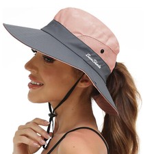 Women Sun Hat Summer Bucket Wide Brim Fishing Hiking UV Protection Beach Cap Hot