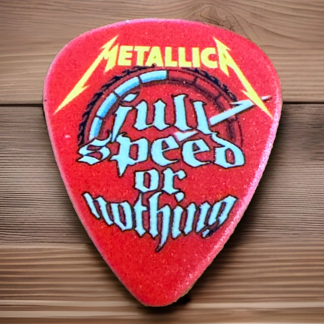 Metallica M72 World Tour Red Full Speed or Nothing James Hetfield Guitar Pick