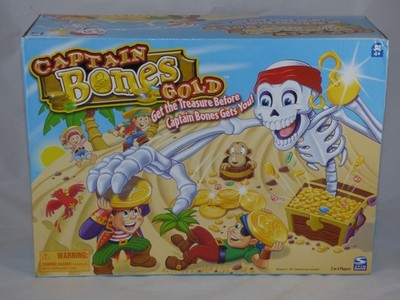 CAPTAIN BONES GOLD Board Game with Animated Treasure Snatching Skeleton COMPLETE