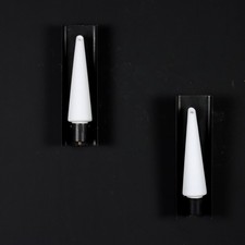 Lampade Vintage Italia Anni 60 Metallo Smaltato diffusore Vetro Opalino Lumi
