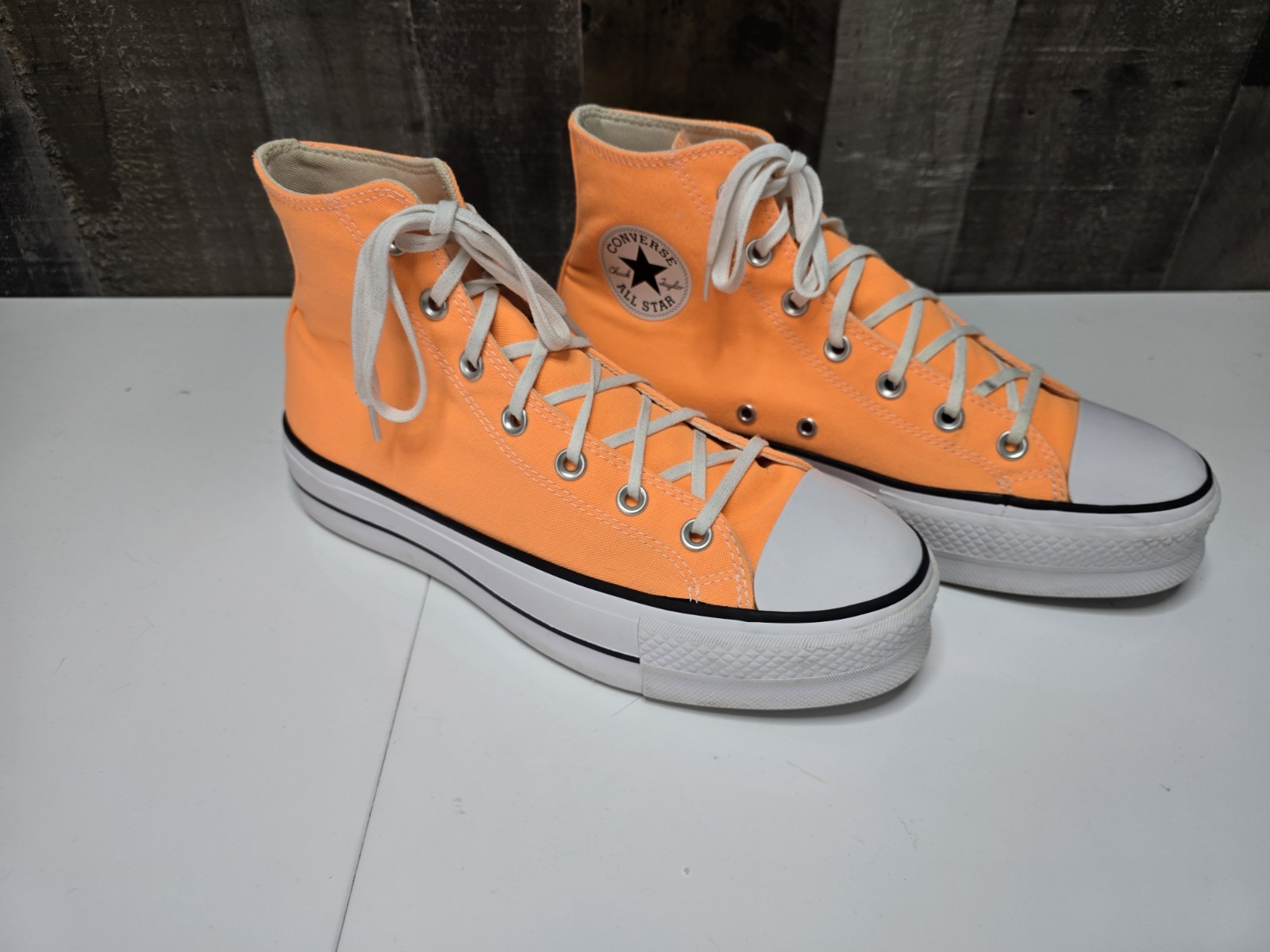 Converse Womens CTAS Lift Platform Hi A03052F Orange Casual Shoes Sneakers Sz 10 thumbnail 3