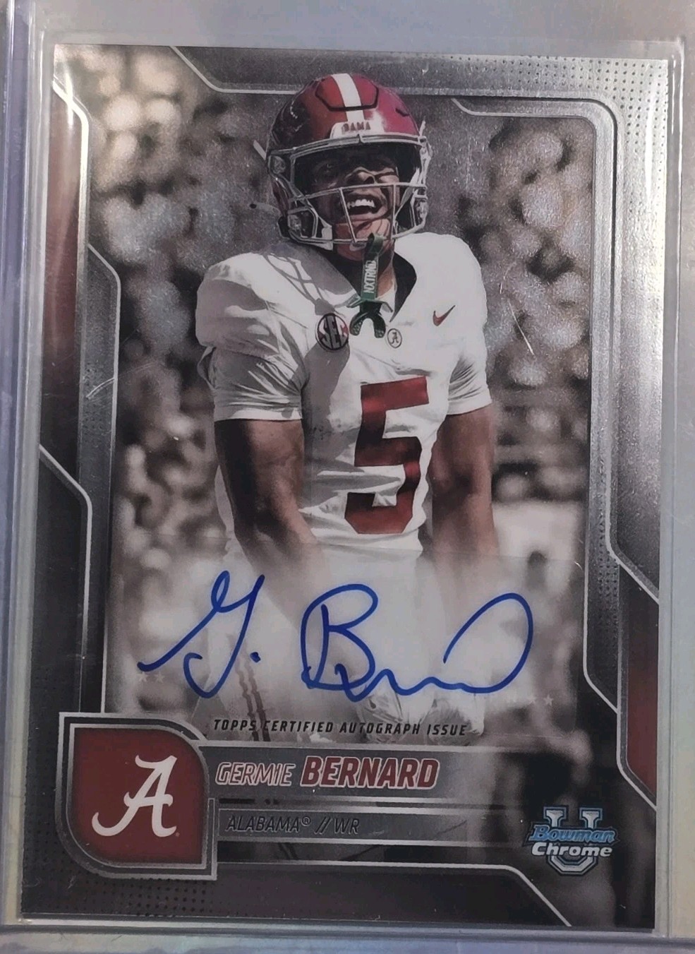 2025 Bowman Chrome U - Germie Bernard #BCA-GB Auto - Alabama Crimson Tide
