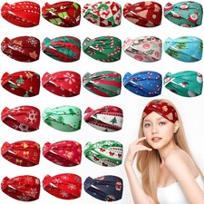 24 Pcs Christmas Headbands for Women Christmas Stretchy Twisted Headbands Ela...