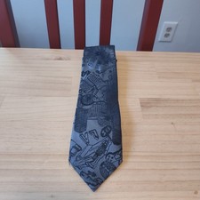 Old Navy Boy Junior Slim Graphic Tie Gray Black
