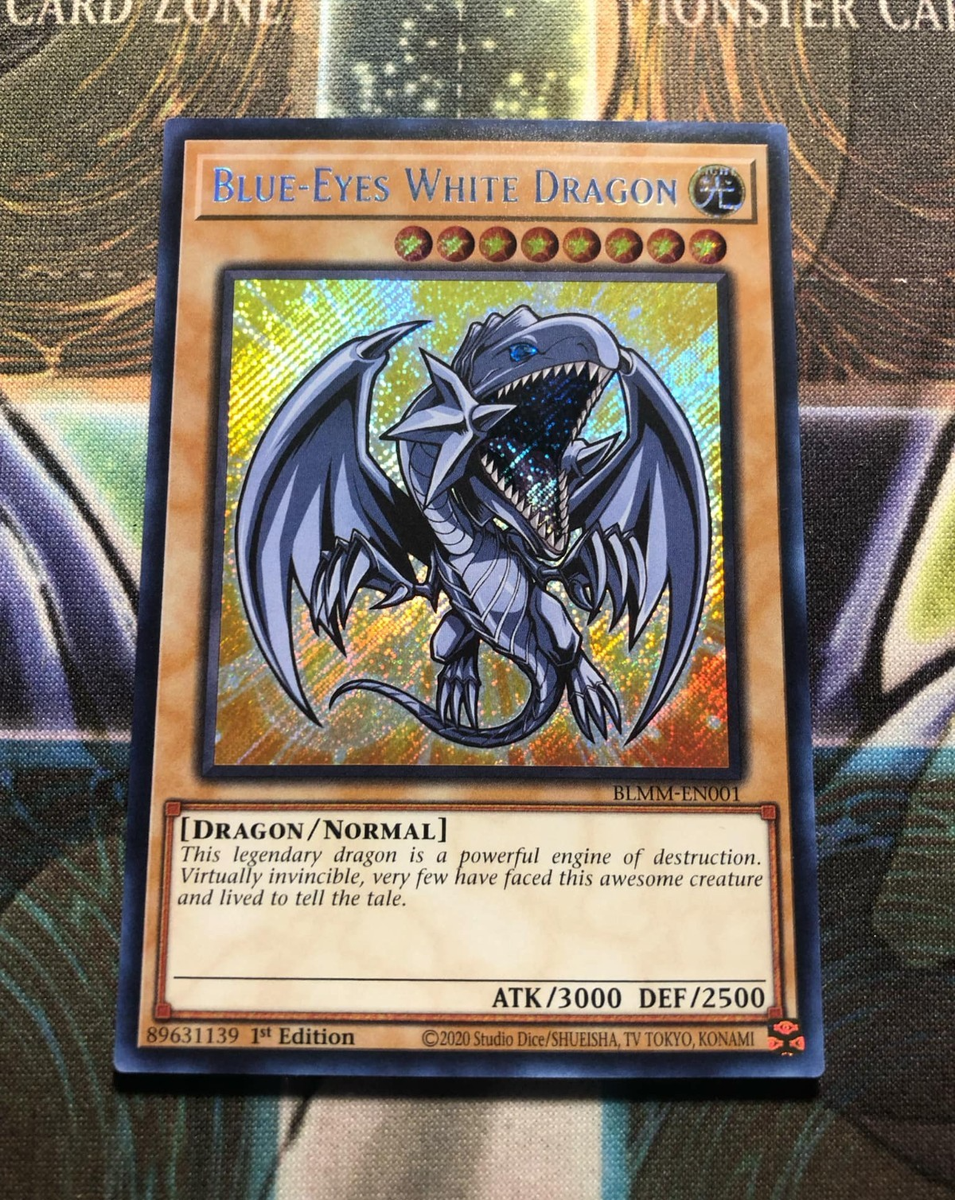 * BLUE-EYES WHITE DRAGON * 1ST EDITION SECRET RARE (CHIBI) BLMM-EN001 YUGIOH! * BLUE-EYES WHITE DRAGON * 1ST EDITION SECRET RARE (CHIBI) BLMM-EN001 YUGIOH!