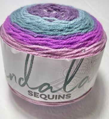 LION BRAND MANDALA SEQUIN CAKE 1- Pk. ALEXANDRITE . I COMBINE SHIPPING.