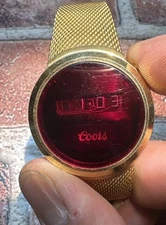 RARE Vintage 1977 COOR’S BEER Microsonic Digital Red LED Watch MWC Employee Gift