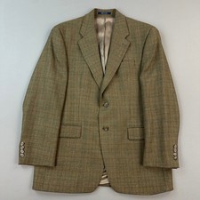 Vintage Chaps Ralph Lauren Blazer Mens 40R Tan Plaid Lambswool Sport Coat