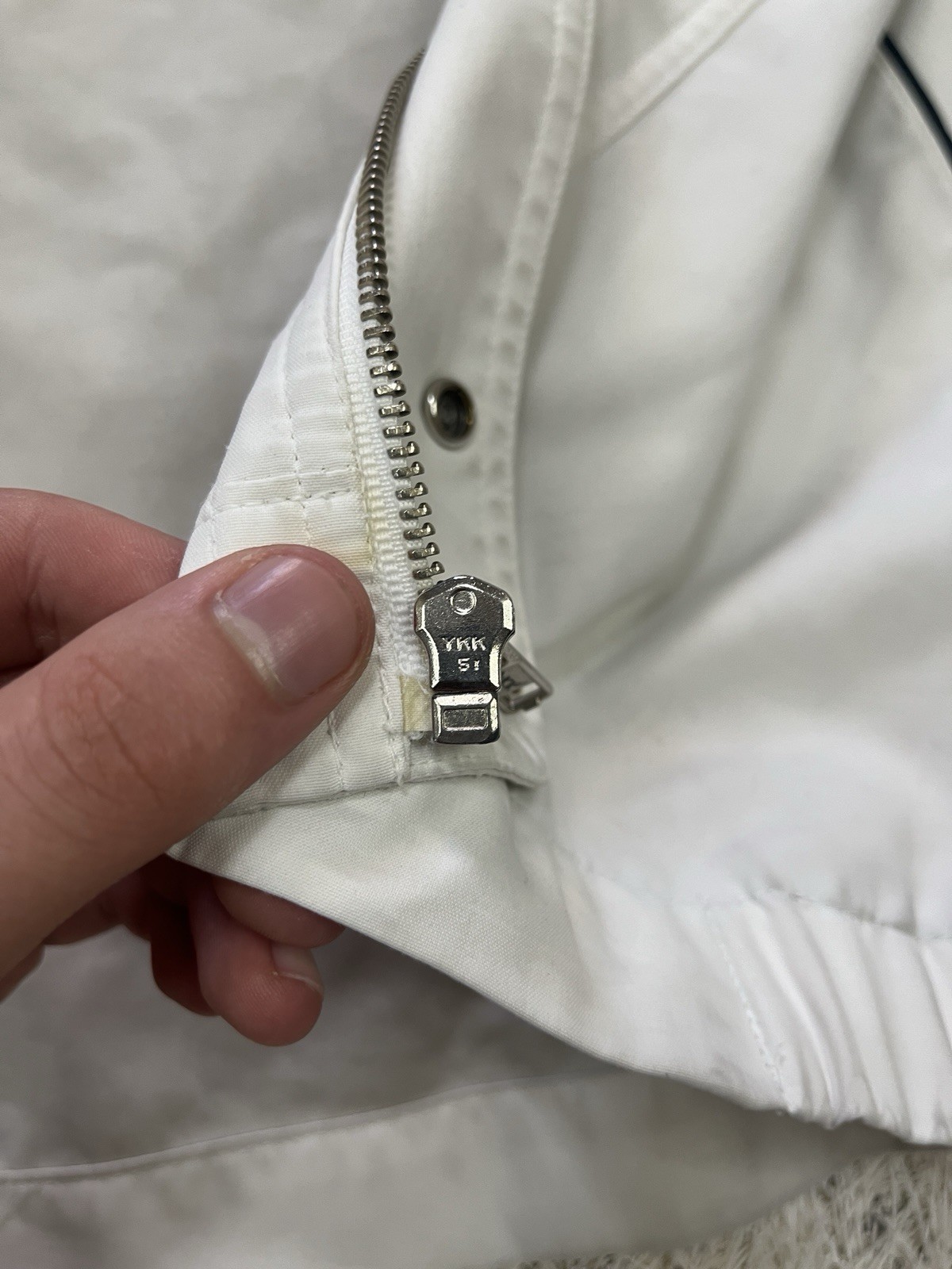 Giacca Harrington bianca uomo anni 90 vintage YSL Yves Saint Laurent taglia media