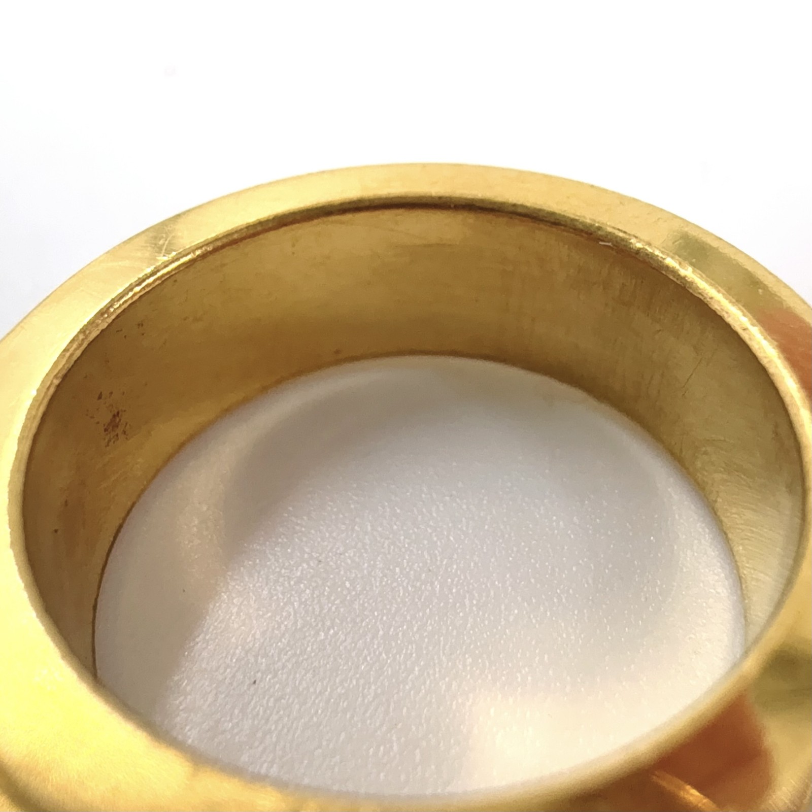 HERMES Kelly charm scarf ring gold black Leather Metal