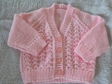 Brand new hand knitted baby cardigan 0-3 months