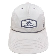 Vintage Adidas Hat Cap Fitted Size Medium 7 1/8 White Twill Spell Out Y2K