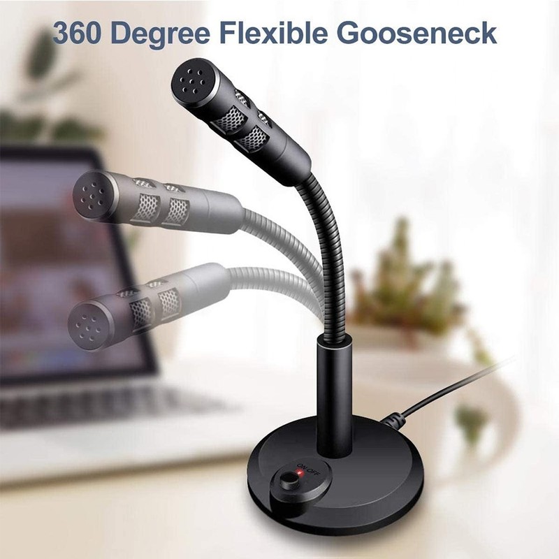 USB Computer Mini Condenser Microphone Stand Recording Mic For PC Desktop Laptop