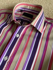 DUCHAMP FUNKY MULTI STRIPE BUTTON CUFF SHIRT 15