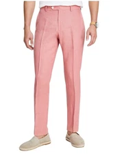 Tommy Hilfiger Mens Modern fit Dress Pants 32 / 30 Red Solid