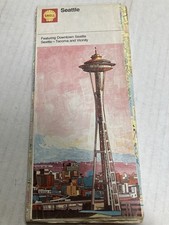 SHELL OIL SEATTLE ROAD MAP  1973   45"X 18" GOOD CONDITION  TAPE