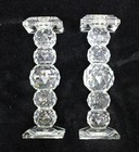SWAROVSKY 6" Faceted Crystal Candle Stick Holder 7600 Pillar Ball Shimmer