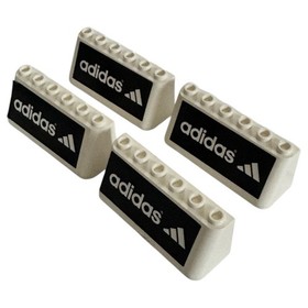 Lego White Windscreen Adidas Sports Soccer Billboard 2x6x2 4176 Lot W/Ball