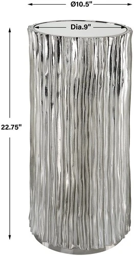 Uttermost 22950 Echo 11"W MDF and Resin Accent Table - Nickel - Picture 6 of 7