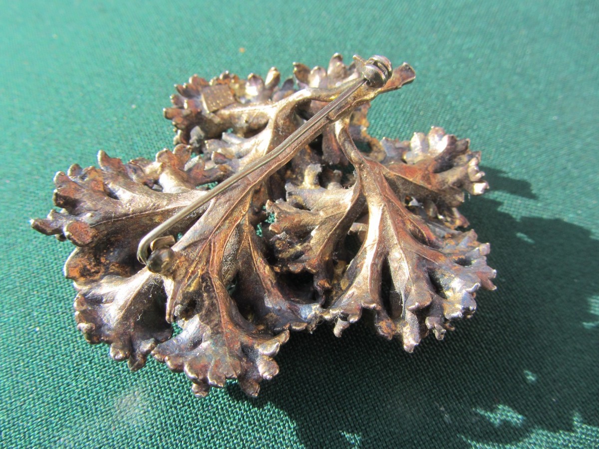 Vintage Flora Danica Sterling Silver  Brooch 2.25" View 3